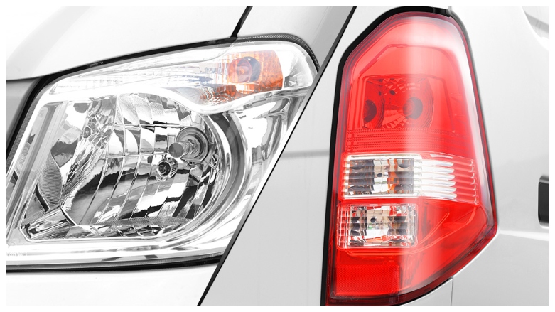 Vista de iluminación delantera y trasera de camioneta van de carga DFSK K05S Basic